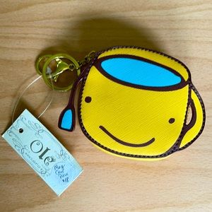 Ole Yellow Tea Mug Coin Purse with Keychain
